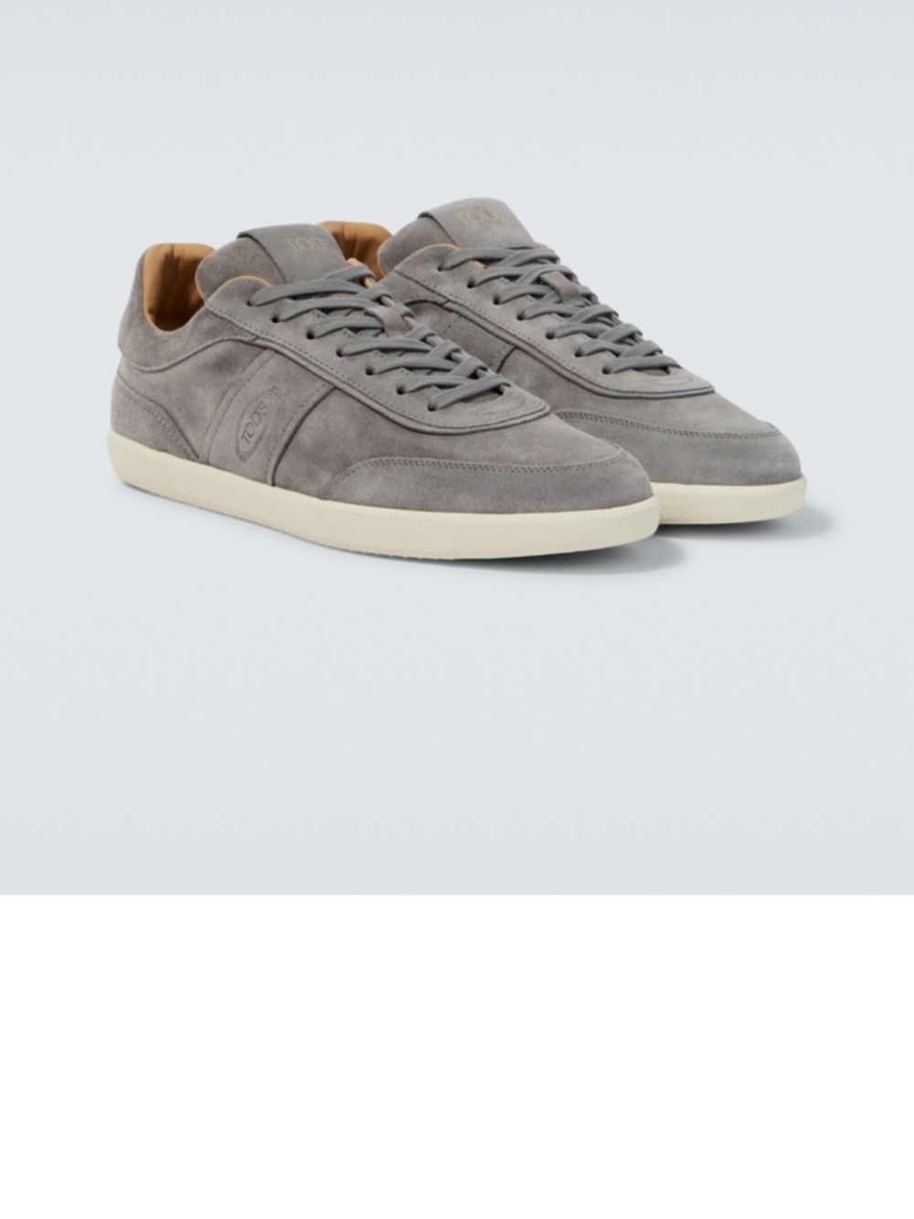 Tod's Grey Suede Lace-Up Sneakers with Cream Sole